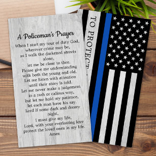 Police Thin Blue Line Policeman's Prayer Card Bulk