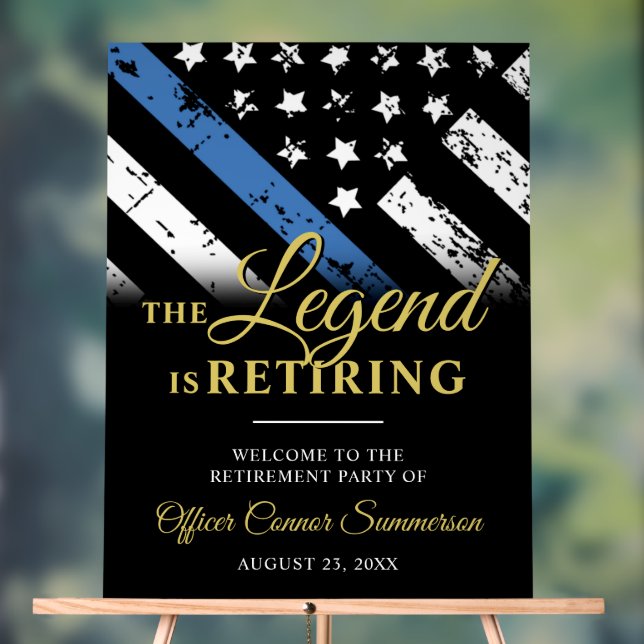 Police Thin Blue Line Retirement Party Welcome (Neutre)