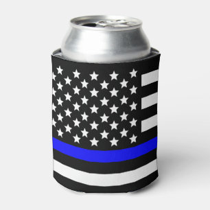 Police Thin blue line support Can Cooler