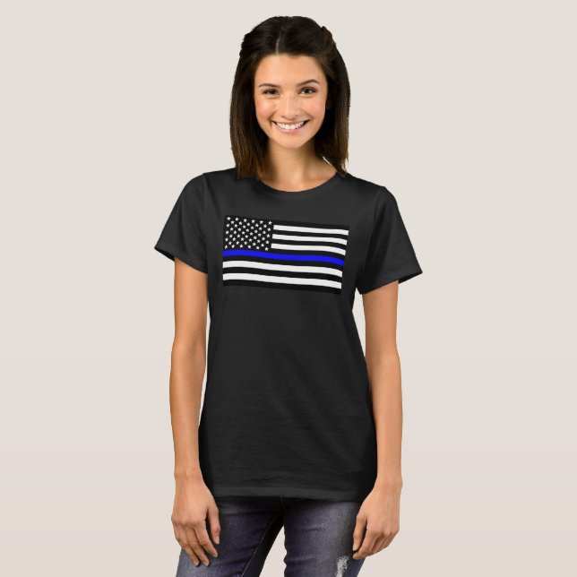 Police Thin Blue Line T-Shirt (Front Full)