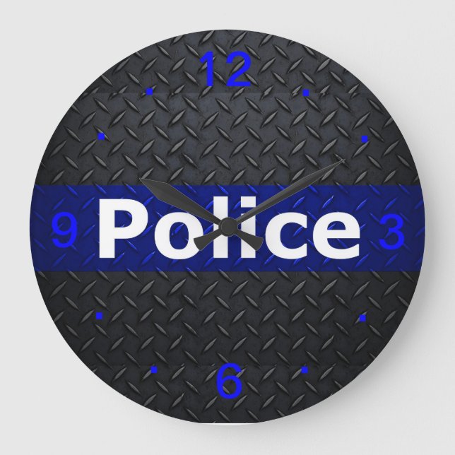 Police Thin Blue Line Wall Clock (Front)