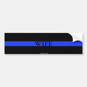 Police Thin Blue Line Wife Bumper Sticker
