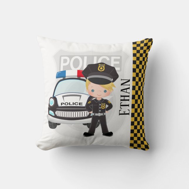 Police Throw Pillow (Front)