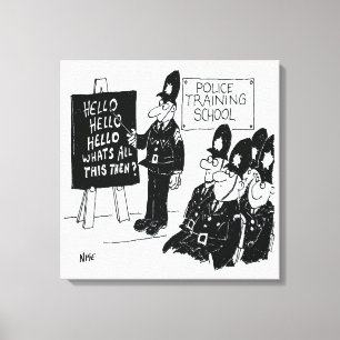Police Training School. Funny Cartoon Illustration Canvas Print