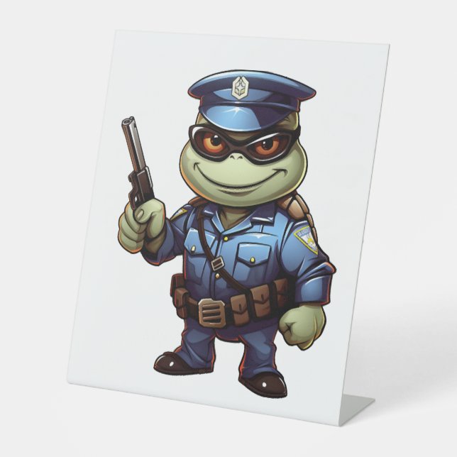 Police turtle pedestal sign (Front)