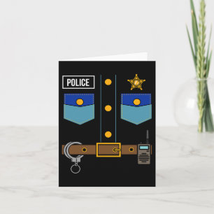 Police Uniform Costume Cool Easy Halloween Gift Card