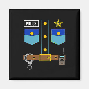 Police Uniform Costume Cool Easy Halloween Police Magnet