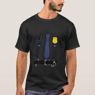 Police Uniform Costume Funny Cop Halloween Adults T-Shirt