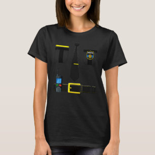 Police Uniform Costume Halloween Policeman Kids To T-Shirt