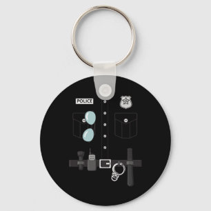 Police Uniform Halloween Kids Boys Keychain