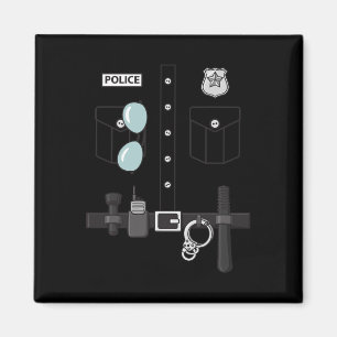 Police Uniform Halloween Kids Boys  Magnet