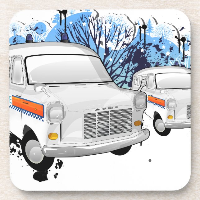 Police Van retro Coaster (Front)