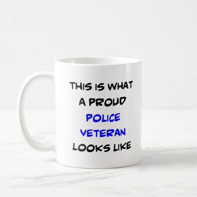 police veteran, proud coffee mug (Left)