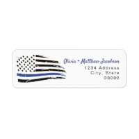 Police Watercolor Thin Blue Line Flag 