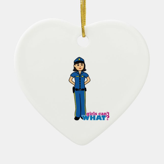 Police Woman - Medium Ceramic Ornament (Front)
