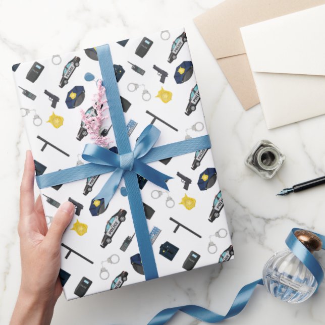 Police Wrapping Paper, Law Enforcement Gift Wrap (Gifting)