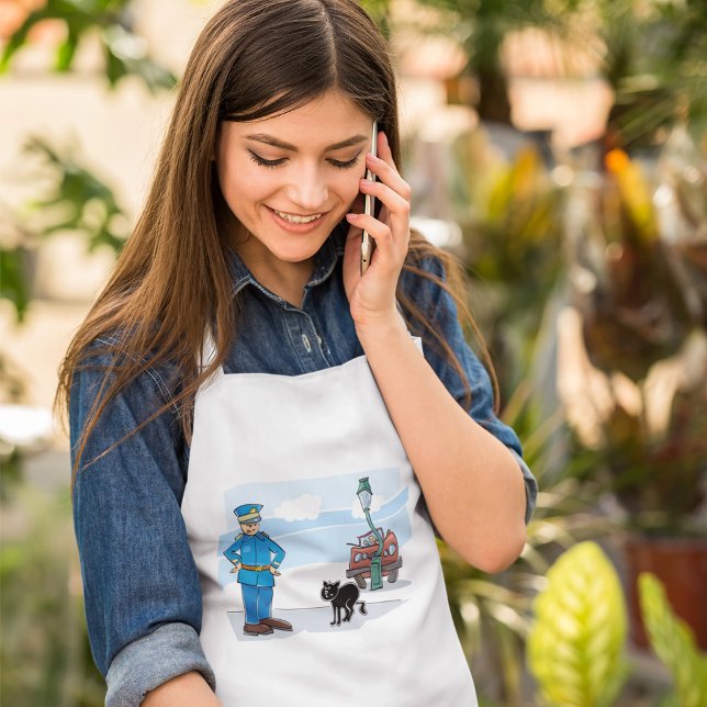 Policeman And A Black Cat Standard Apron (Creator Uploaded)