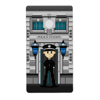 Policeman and Police Station Sticker