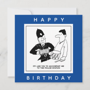 Policeman asks Man to accompany him￼ Cartoon Card