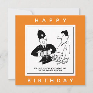 Policeman asks Man to accompany him Cartoon Card