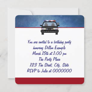 Policeman Birthday Party Invitation