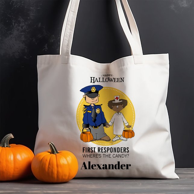 Policeman Nurse First Responders Halloween Tote Bag (Creator Uploaded)