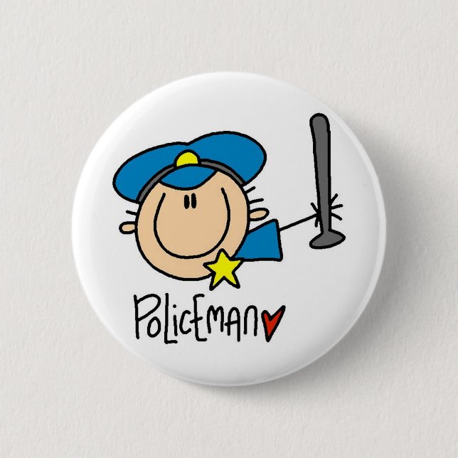 Policeman Occupation 2 Inch Round Button (Front)