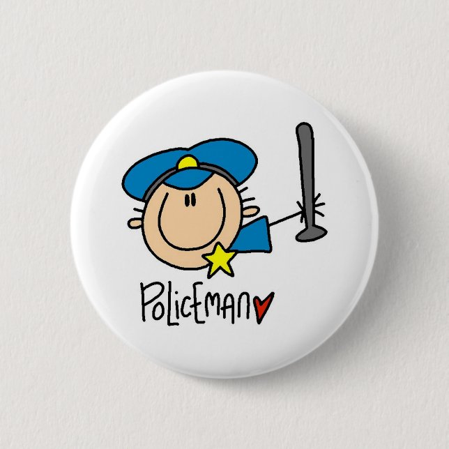Policeman Occupation 2 Inch Round Button (Front)