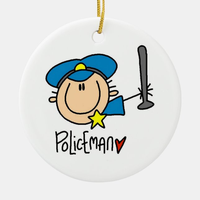 Policeman Occupation Ceramic Ornament (Front)