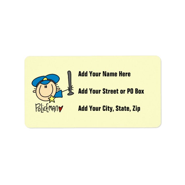 Policeman Occupation Label (Front)