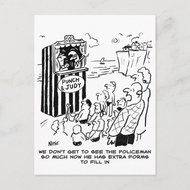 Policeman Punch & Judy Joke Postcard (Front)
