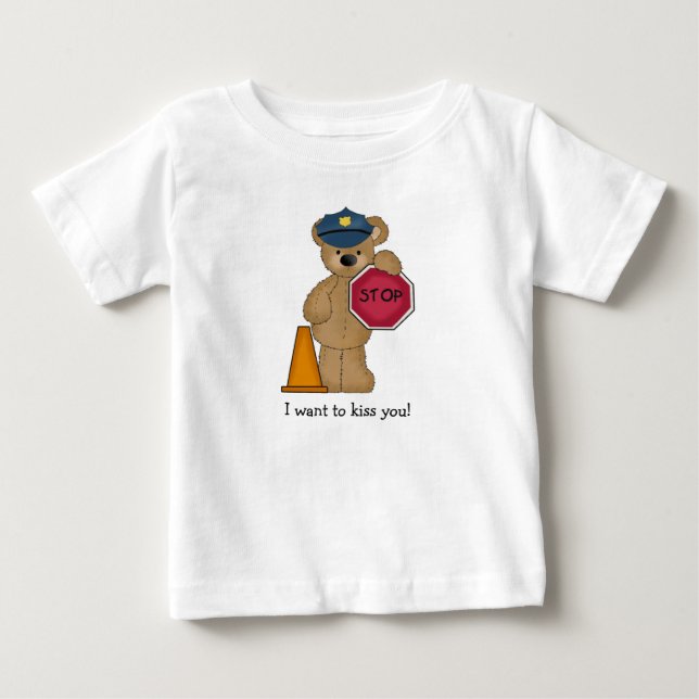 Policeman Teddy Bear T-Shirt (Front)