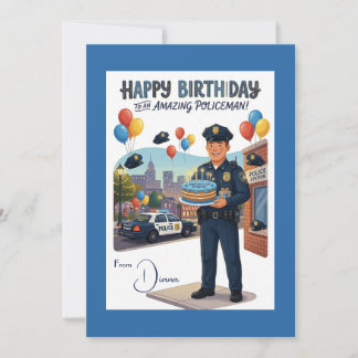 Policeman's Birthday Card