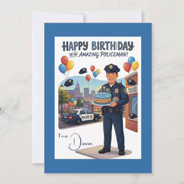 Policeman's Birthday Card (Front)