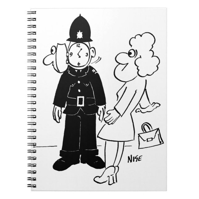 Policeman's Cuckoo Clock Helmet Notebook (Front)