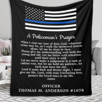 Policeman's Prayer Modern Thin Blue Line Flag