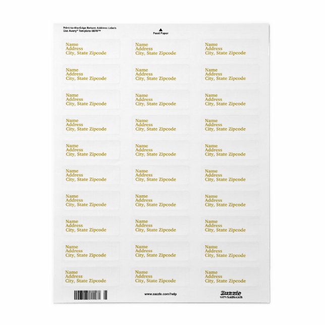 Polices d'or (Feuille entière)