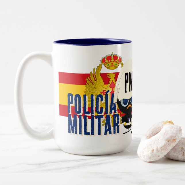 POLICÍA MILITAR Two-Tone COFFEE MUG (With Donut)