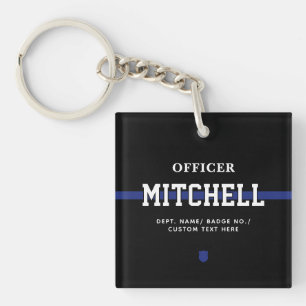 Policier personnalisé Ligne Bleue Mince