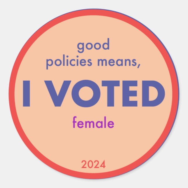Policies I Voted Sticker Sheet (Front)