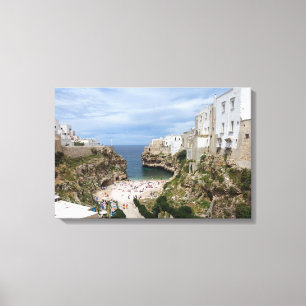 Polignano a Mare city beach in Puglia canvas print