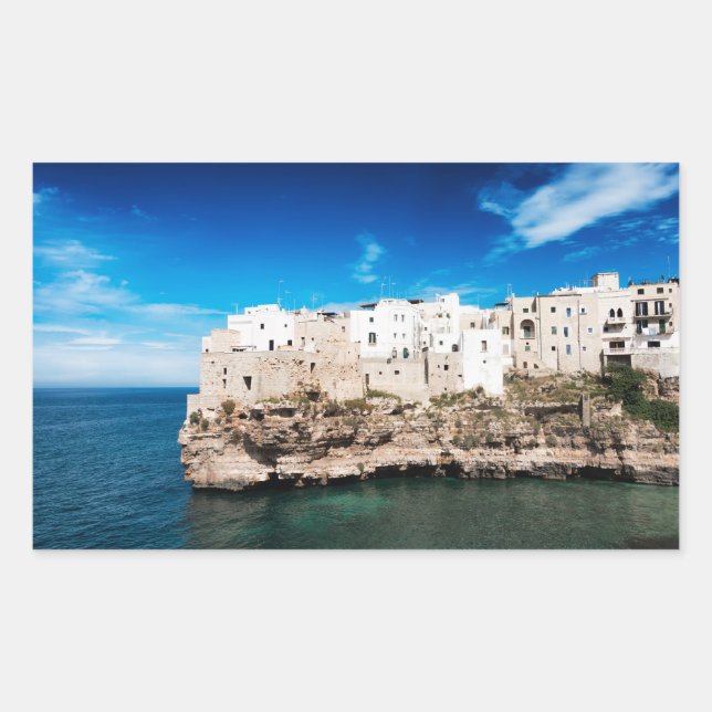 Polignano a Mare houses on a cliff in Puglia Sticker (Front)