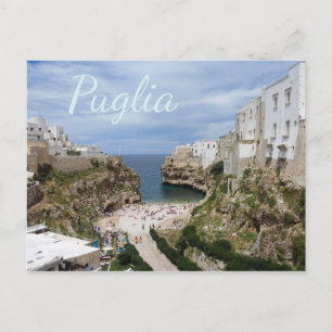 Polignano a Mare ville plage, Puglia texte carte p