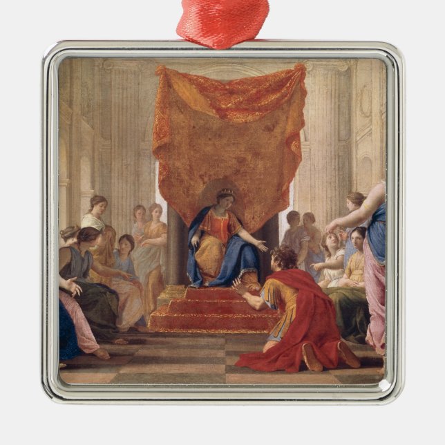 Poliphilus Kneeling before Queen Eleuterylida Metal Ornament (Front)