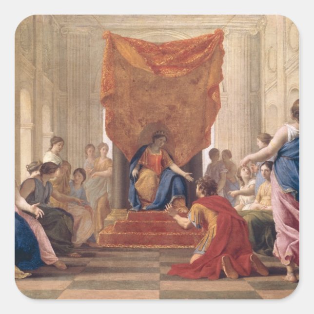Poliphilus Kneeling before Queen Eleuterylida Square Sticker (Front)