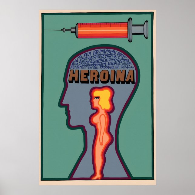 Polish 1970s anti drug poster Heroina (Devant)