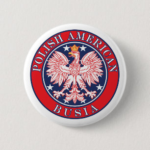 Polish American Busia 2 Inch Round Button