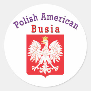 Polish American Busia Classic Round Sticker