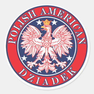 Polish American Dziadek Classic Round Sticker