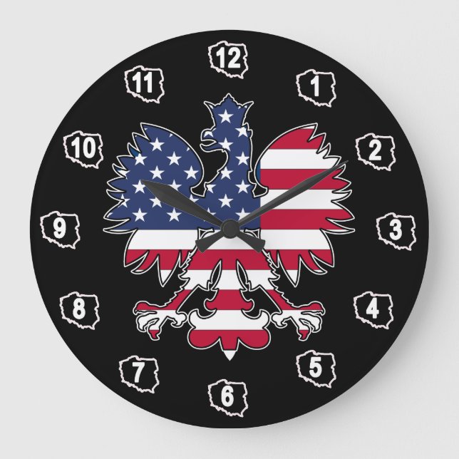 Polish American Eagle Clock (Front)